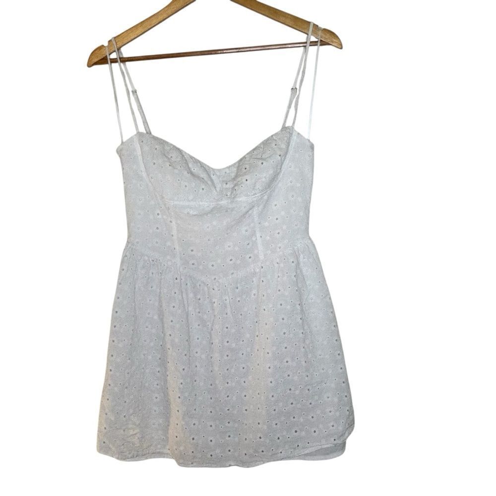 Princess Polly Mckilah Eyelet Cotton Minidress In White size 6 - Picture 2 of 8